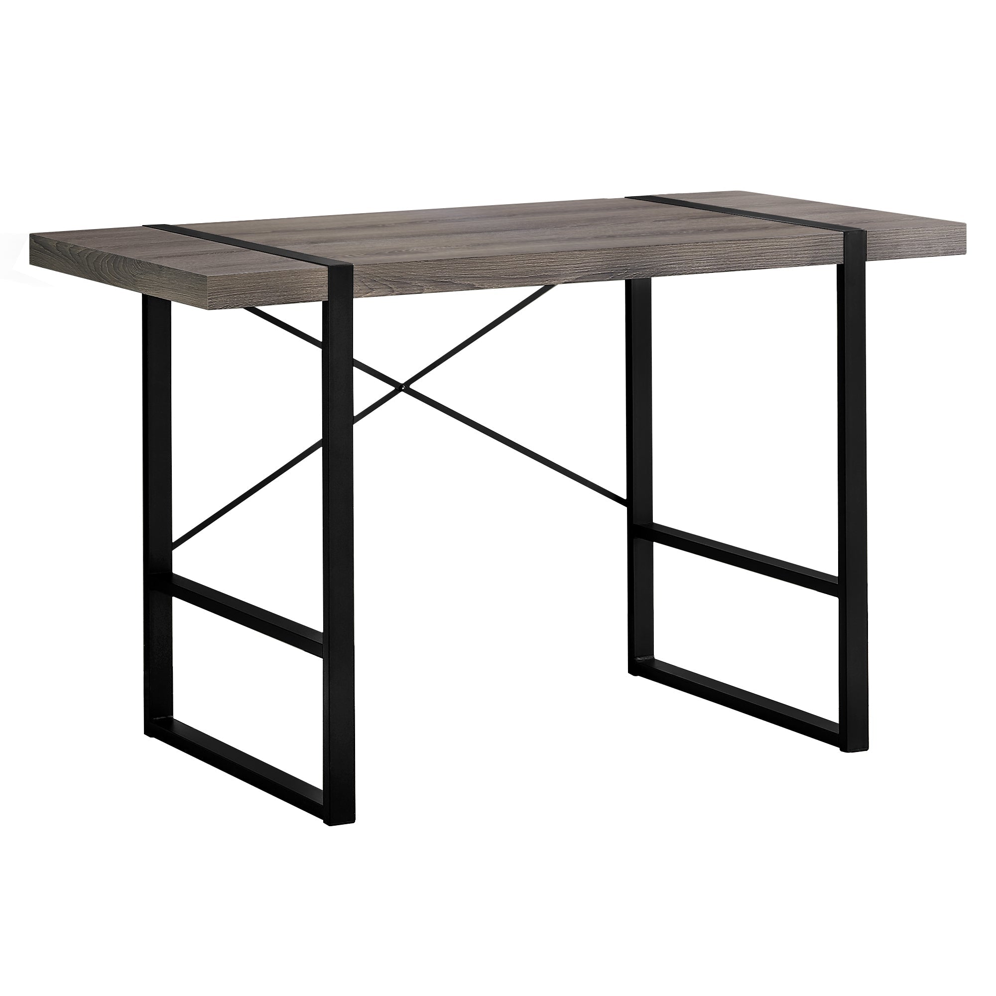 I 7310 Bureau, Bureau À Domicile, Ordinateur Portable, 48"l, Travail, Métal, Stratifié, Brun, Noir, Contemporain, Moderne - Simple Boutique