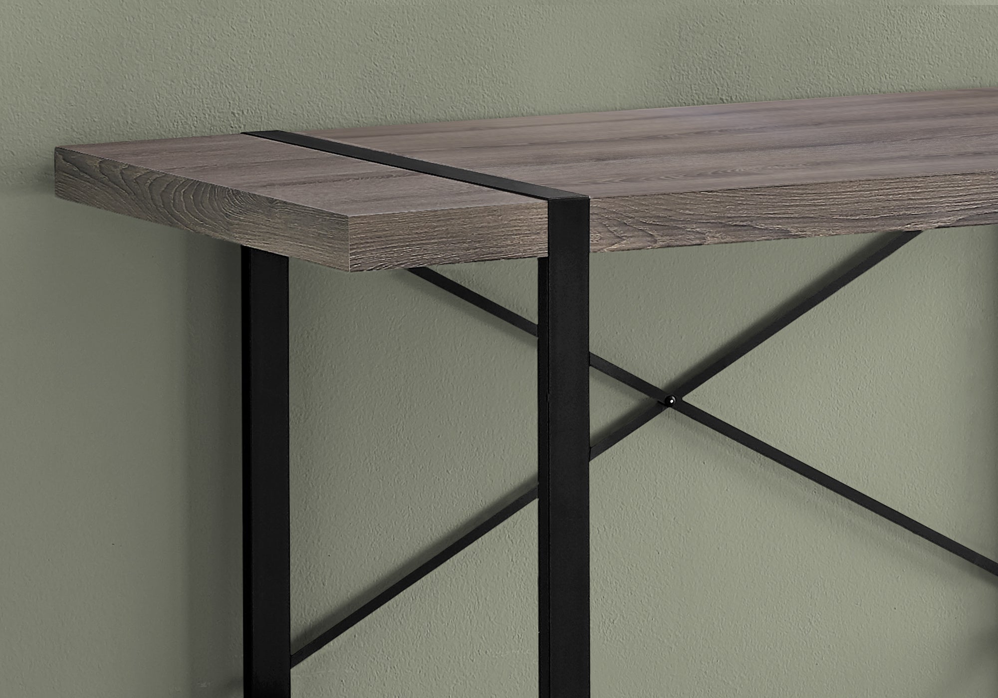 I 7310 Bureau, Bureau À Domicile, Ordinateur Portable, 48"l, Travail, Métal, Stratifié, Brun, Noir, Contemporain, Moderne - Simple Boutique