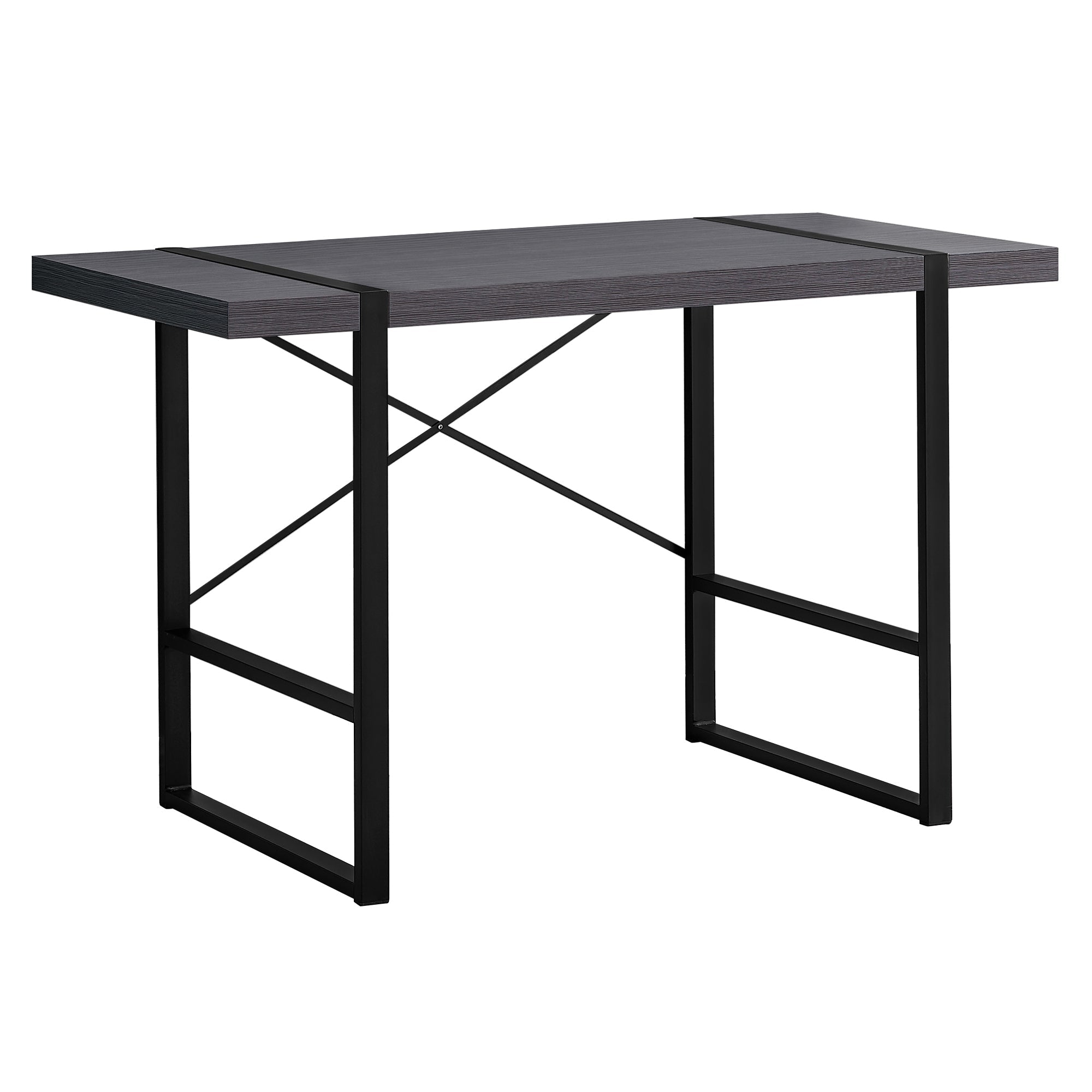 I 7312 Bureau, Bureau À Domicile, Ordinateur Portable, 48"l, Travail, Métal, Stratifié, Gris, Noir, Contemporain, Moderne - Simple Boutique