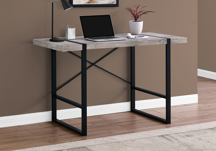 I 7315 Bureau, Bureau À Domicile, Ordinateur Portable, 48"l, Travail, Métal, Stratifié, Beige, Noir, Contemporain, Moderne - Simple Boutique