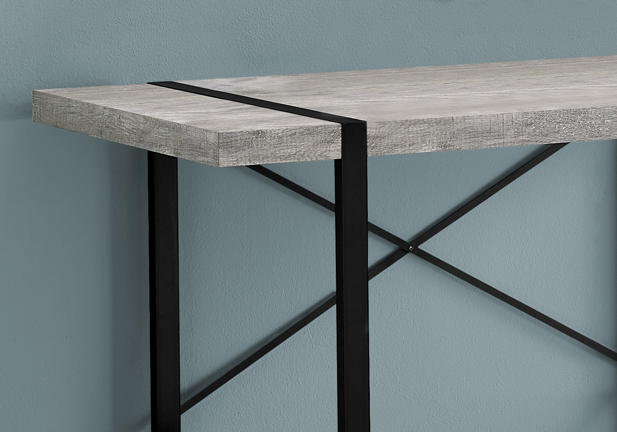 I 7316 Bureau, Bureau À Domicile, Ordinateur Portable, 48"l, Travail, Métal, Stratifié, Gris, Noir, Contemporain, Moderne - Simple Boutique