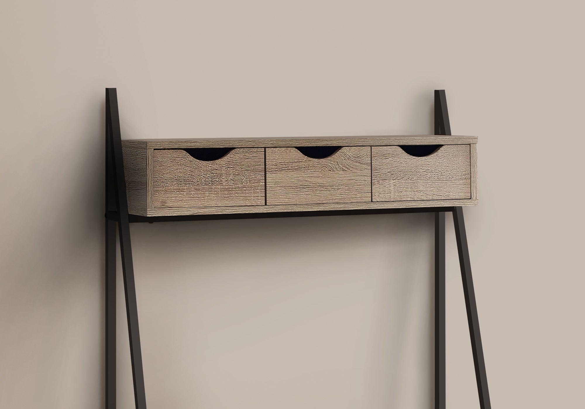 I 7332 Bureau, Bureau À Domicile, Ordinateur Portable, Penché, Tiroirs De Rangement, 32"l, Travail, Métal, Stratifié, Brun, Noir, Contemporain, Moderne - Simple Boutique