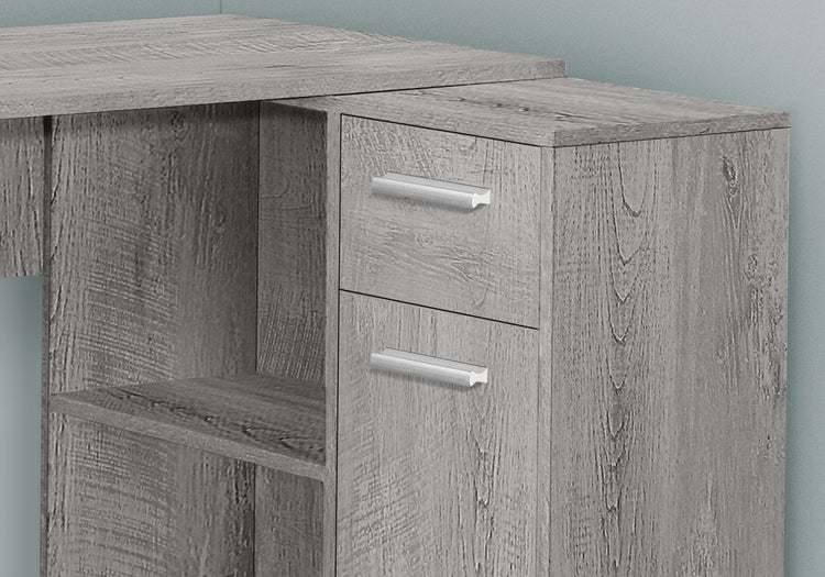 I 7346 Bureau, Bureau À Domicile, Coin, Tiroirs De Rangement, 46"l, Forme De L, Travail, Ordinateur Portable, Stratifié, Gris, Contemporain, Moderne - Simple Boutique