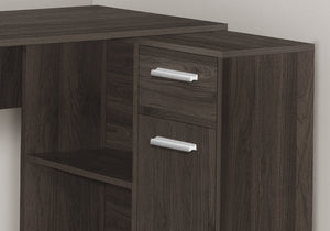 I 7349 Bureau, Bureau À Domicile, Coin, Tiroirs De Rangement, 46"l, Forme De L, Travail, Ordinateur Portable, Stratifié, Brun, Contemporain, Moderne - Simple Boutique