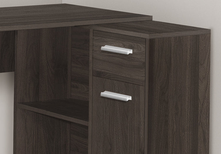 I 7349 Bureau, Bureau À Domicile, Coin, Tiroirs De Rangement, 46"l, Forme De L, Travail, Ordinateur Portable, Stratifié, Brun, Contemporain, Moderne - Simple Boutique