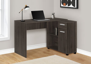 I 7349 Bureau, Bureau À Domicile, Coin, Tiroirs De Rangement, 46"l, Forme De L, Travail, Ordinateur Portable, Stratifié, Brun, Contemporain, Moderne - Simple Boutique