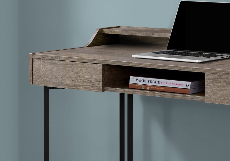 I 7360 Bureau, Bureau À Domicile, Ordinateur Portable, Tiroirs De Rangement, 48"l, Travail, Métal, Stratifié, Brun, Noir, Contemporain, Moderne - Simple Boutique