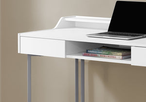 I 7361 Bureau, Bureau À Domicile, Ordinateur Portable, Tiroirs De Rangement, 48"l, Travail, Métal, Stratifié, Blanc, Gris, Contemporain, Moderne - Simple Boutique