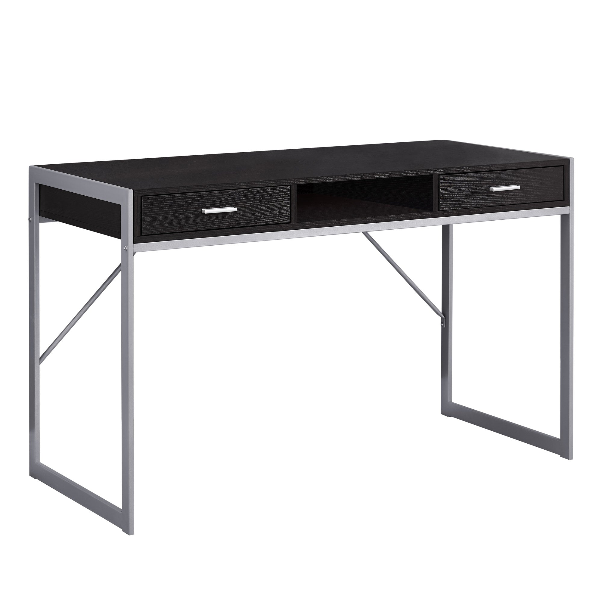 I 7366 Bureau, Bureau À Domicile, Ordinateur Portable, Tiroirs De Rangement, 48"l, Travail, Métal, Stratifié, Brun, Gris, Contemporain, Moderne - Simple Boutique