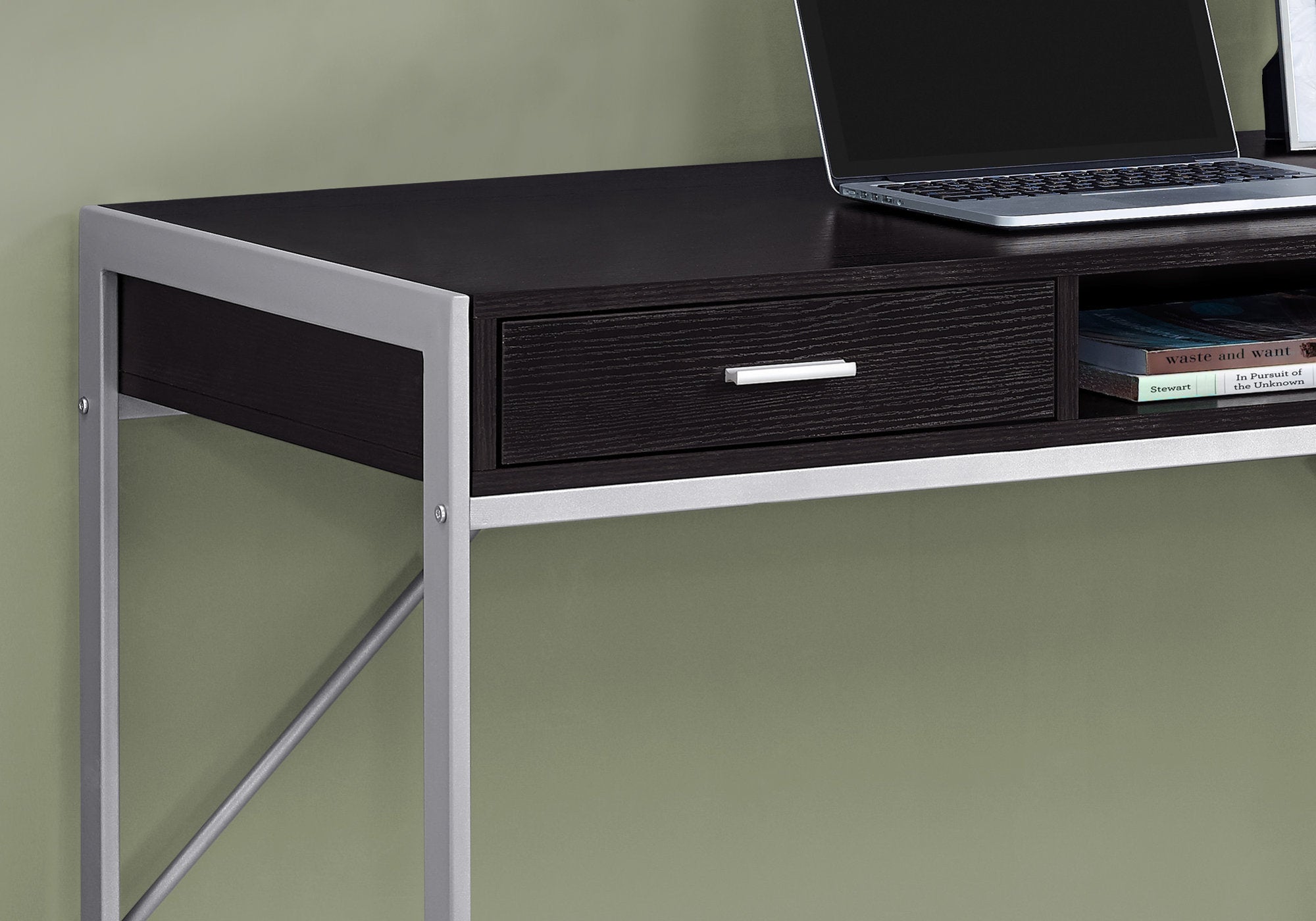 I 7366 Bureau, Bureau À Domicile, Ordinateur Portable, Tiroirs De Rangement, 48"l, Travail, Métal, Stratifié, Brun, Gris, Contemporain, Moderne - Simple Boutique