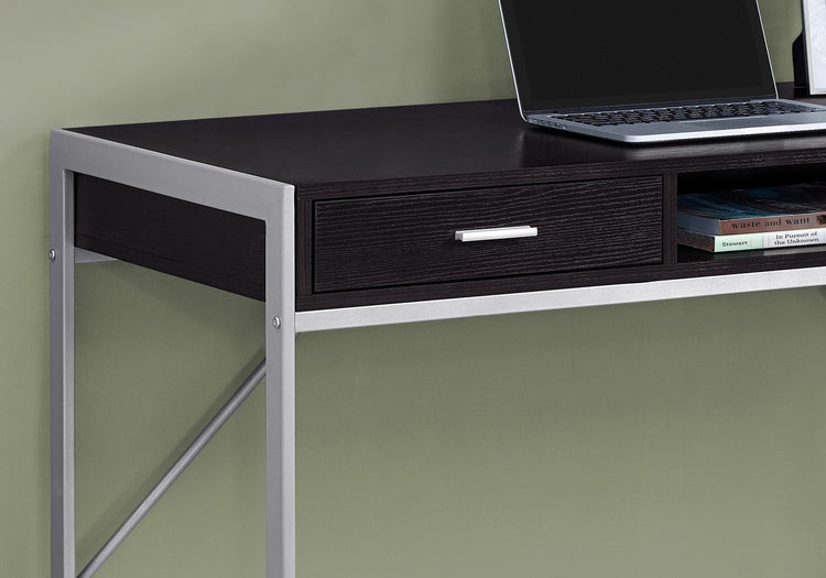 I 7366 Bureau, Bureau À Domicile, Ordinateur Portable, Tiroirs De Rangement, 48"l, Travail, Métal, Stratifié, Brun, Gris, Contemporain, Moderne - Simple Boutique