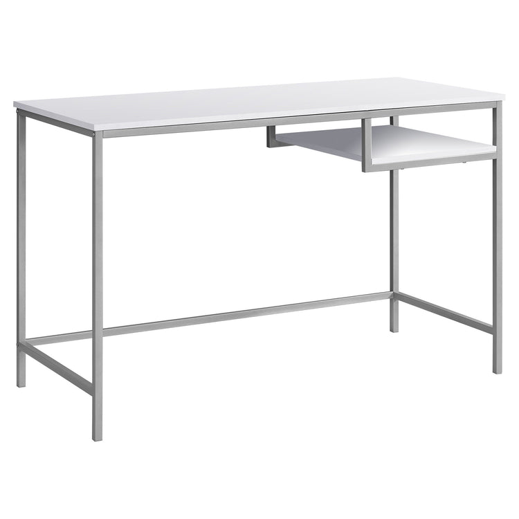 I 7368 Bureau, Bureau À Domicile, Ordinateur Portable, 48"l, Travail, Métal, Stratifié, Blanc, Gris, Contemporain, Moderne - Simple Boutique