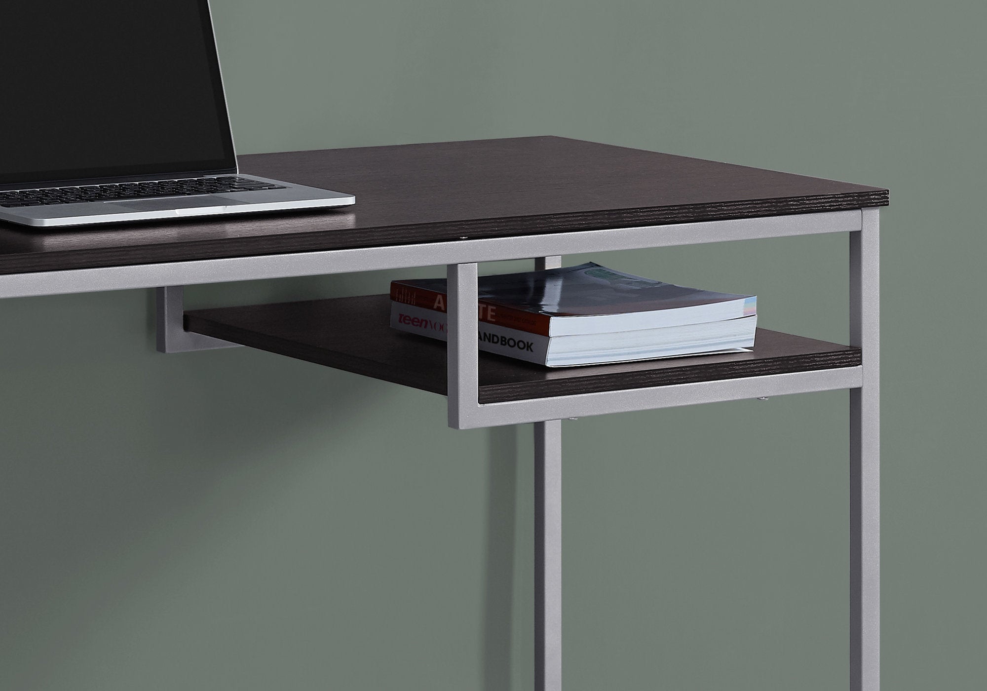 I 7369 Bureau, Bureau À Domicile, Ordinateur Portable, 48"l, Travail, Métal, Stratifié, Brun, Gris, Contemporain, Moderne - Simple Boutique