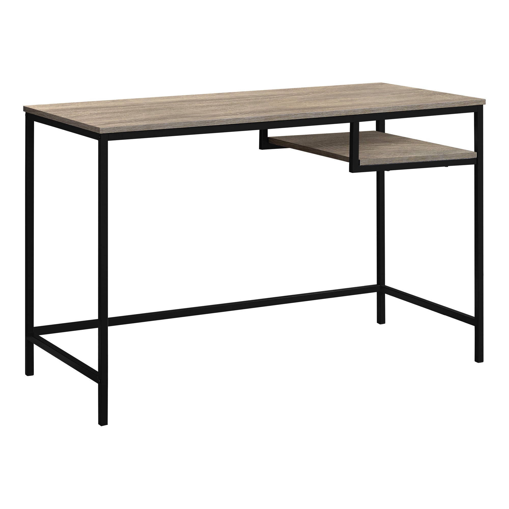 I 7370 Bureau, Bureau À Domicile, Ordinateur Portable, 48"l, Travail, Métal, Stratifié, Brun, Noir, Contemporain, Moderne - Simple Boutique