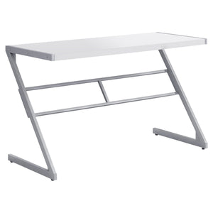 I 7372 Bureau, Bureau À Domicile, Ordinateur Portable, 48"l, Travail, Métal, Stratifié, Blanc, Gris, Contemporain, Moderne - Simple Boutique