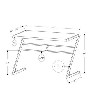I 7374 Bureau, Bureau À Domicile, Ordinateur Portable, 48"l, Travail, Métal, Stratifié, Brun, Gris, Contemporain, Moderne - Simple Boutique