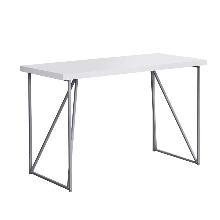 I 7376 Bureau, Bureau À Domicile, Ordinateur Portable, 48"l, Travail, Métal, Stratifié, Blanc, Gris, Contemporain, Moderne - Simple Boutique