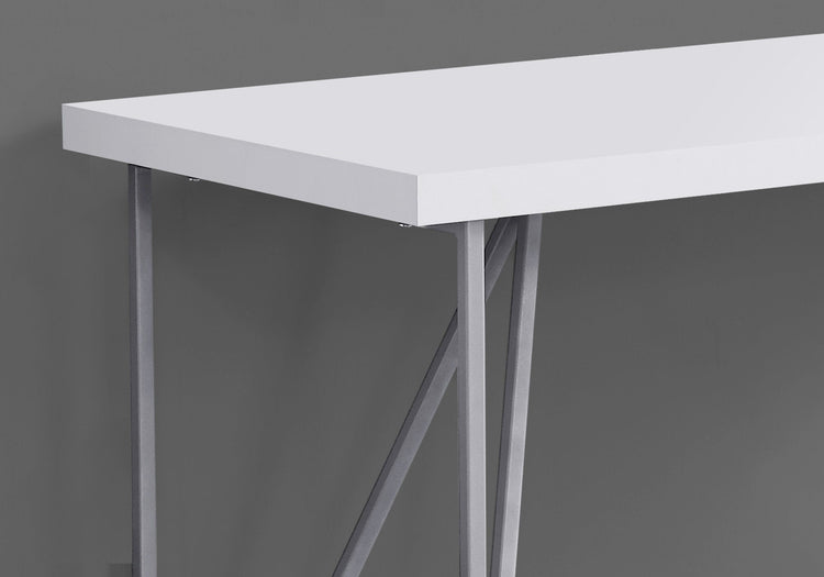 I 7376 Bureau, Bureau À Domicile, Ordinateur Portable, 48"l, Travail, Métal, Stratifié, Blanc, Gris, Contemporain, Moderne - Simple Boutique