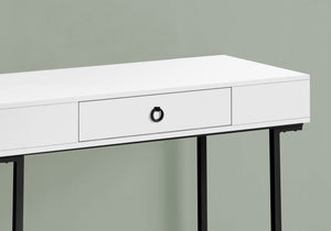 I 7385 Bureau, Bureau À Domicile, Ordinateur Portable, Tiroirs De Rangement, 42"l, Travail, Métal, Stratifié, Blanc Lustré, Noir, Contemporain, Moderne - Simple Boutique