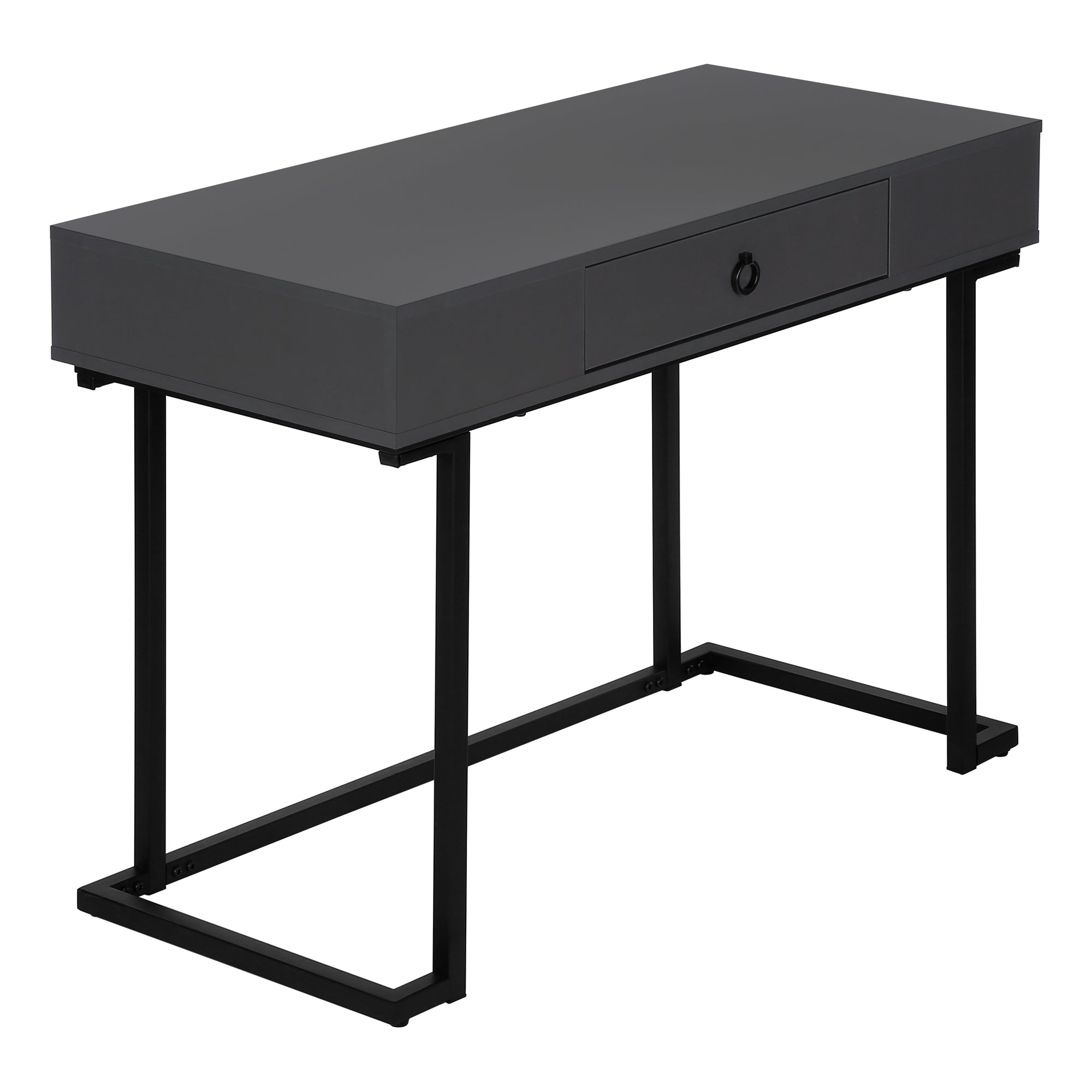 I 7386 Bureau, Bureau À Domicile, Ordinateur Portable, Tiroirs De Rangement, 42"l, Travail, Métal, Stratifié, Gris, Noir, Contemporain, Moderne - Simple Boutique