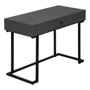 I 7386 Bureau, Bureau À Domicile, Ordinateur Portable, Tiroirs De Rangement, 42"l, Travail, Métal, Stratifié, Gris, Noir, Contemporain, Moderne - Simple Boutique