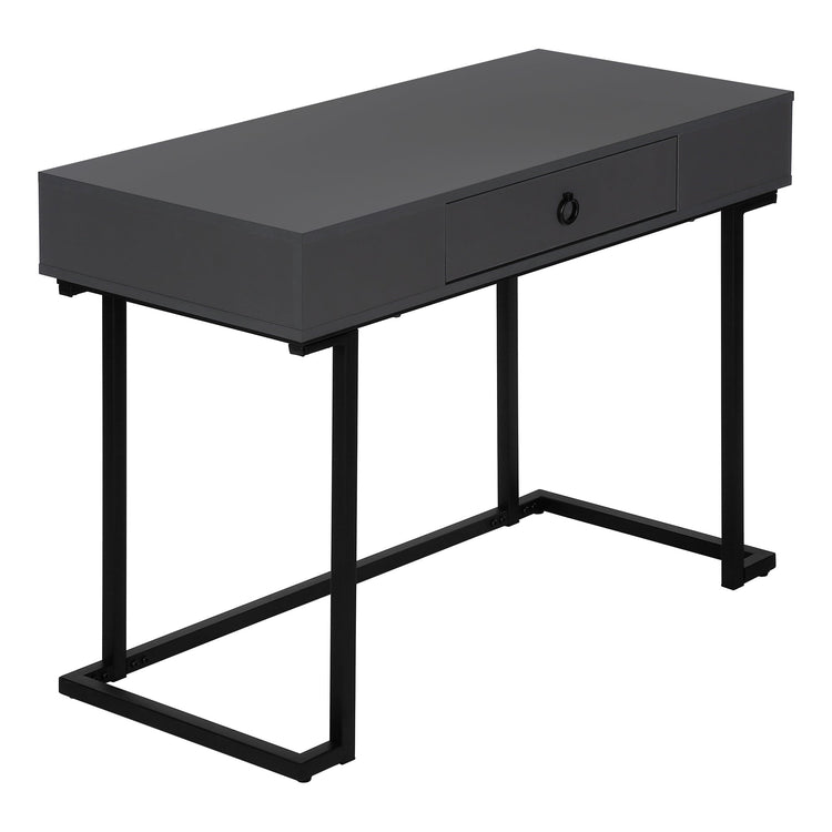 I 7386 Bureau, Bureau À Domicile, Ordinateur Portable, Tiroirs De Rangement, 42"l, Travail, Métal, Stratifié, Gris, Noir, Contemporain, Moderne - Simple Boutique