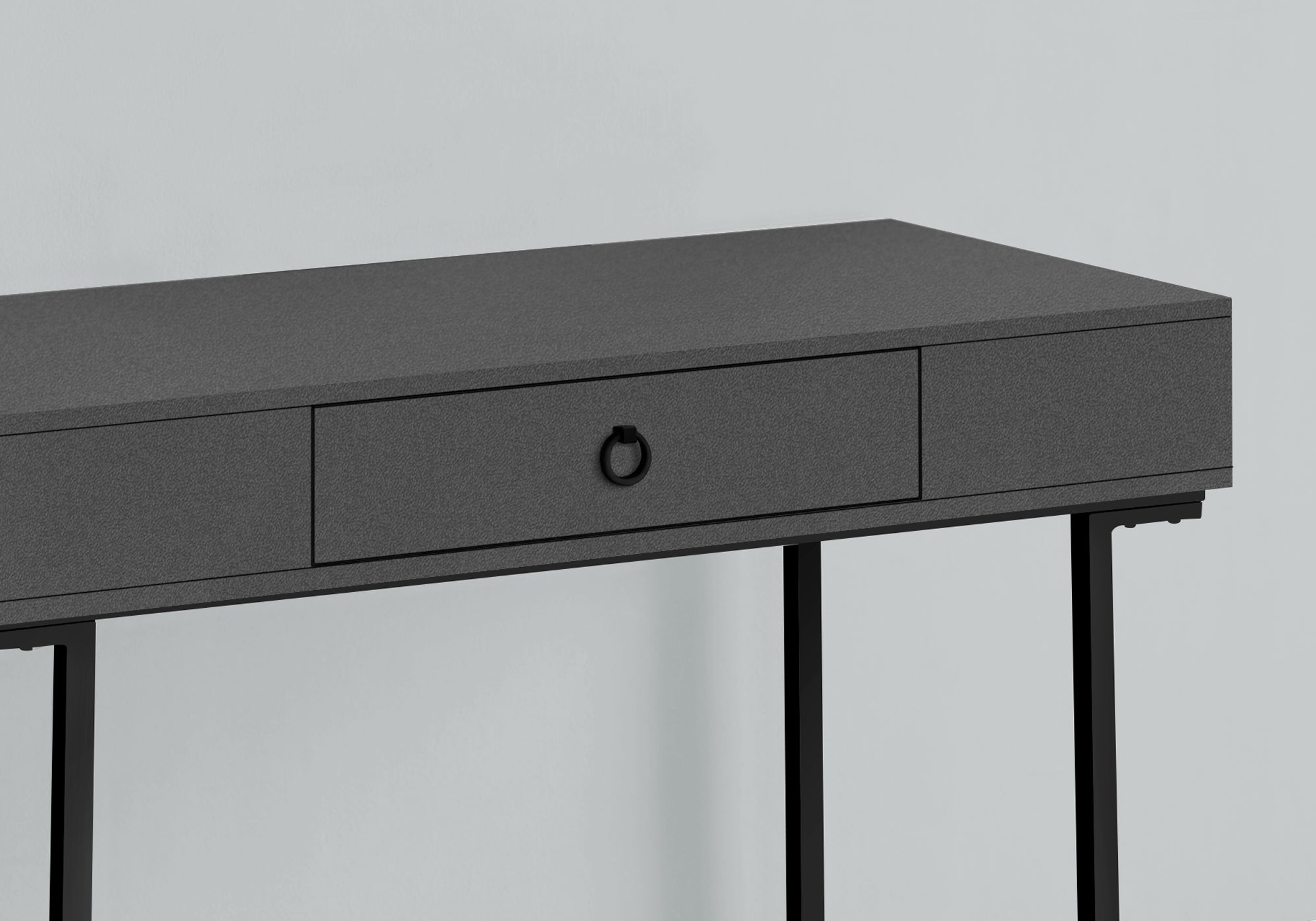 I 7386 Bureau, Bureau À Domicile, Ordinateur Portable, Tiroirs De Rangement, 42"l, Travail, Métal, Stratifié, Gris, Noir, Contemporain, Moderne - Simple Boutique
