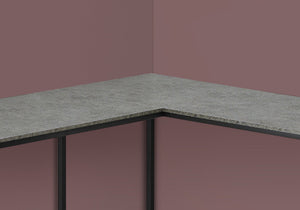 I 7392 Bureau, Bureau À Domicile, Coin, 58"l, Forme De L, Travail, Ordinateur Portable, Métal, Stratifié, Gris, Noir, Contemporain, Moderne - Simple Boutique