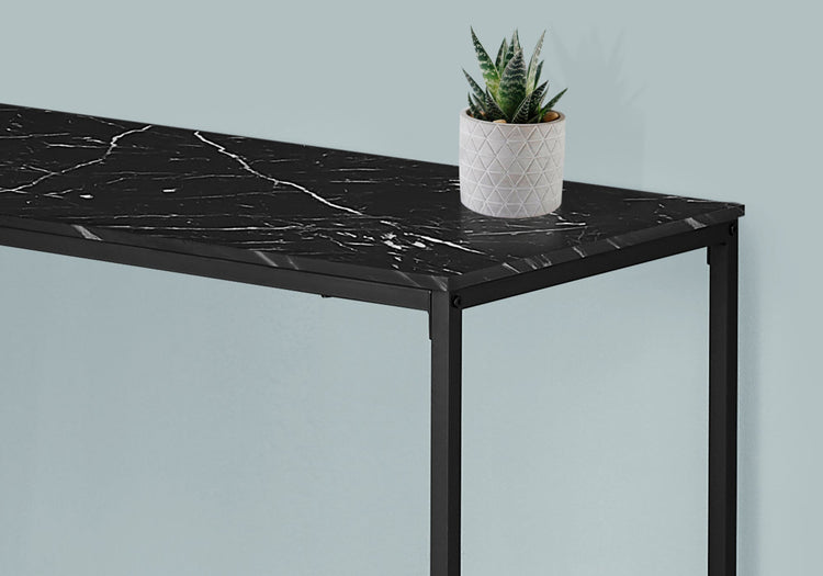 I 7396 Bureau, Bureau À Domicile, Coin, 58"l, Forme De L, Travail, Ordinateur Portable, Métal, Stratifié, D'aspect Marbre Noir, Contemporain, Moderne - Simple Boutique