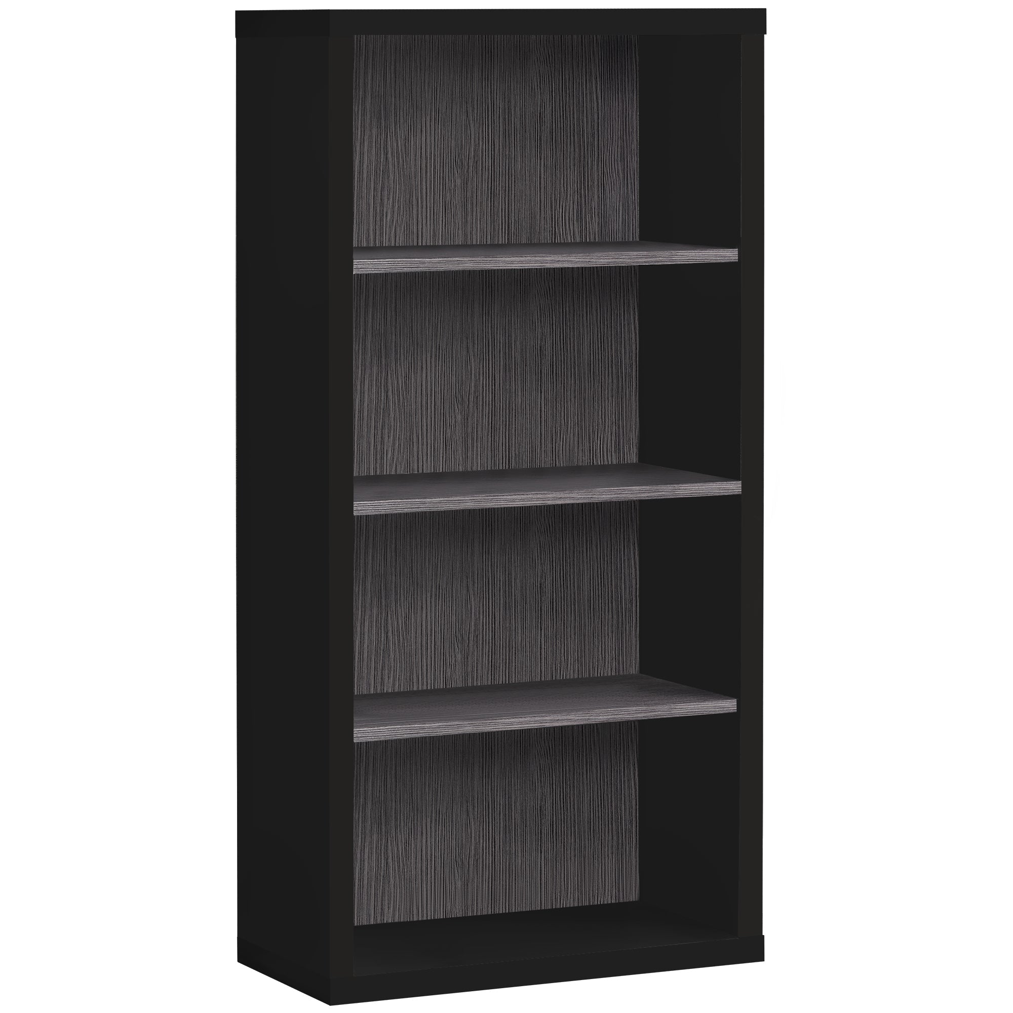 I 7407 Étagère À Livres, Étagère, Étagère, 5 Niveaux, 48"h, Bureau, Chambre À Coucher, Stratifié, Noir, Gris, Contemporain, Moderne - Simple Boutique