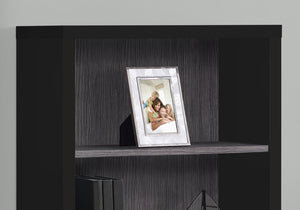 I 7407 Étagère À Livres, Étagère, Étagère, 5 Niveaux, 48"h, Bureau, Chambre À Coucher, Stratifié, Noir, Gris, Contemporain, Moderne - Simple Boutique