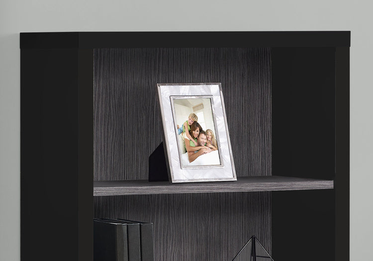 I 7407 Étagère À Livres, Étagère, Étagère, 5 Niveaux, 48"h, Bureau, Chambre À Coucher, Stratifié, Noir, Gris, Contemporain, Moderne - Simple Boutique