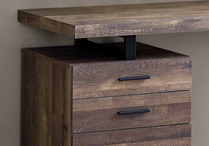 I 7408 Bureau, Bureau À Domicile, Ordinateur Portable, Configuration Gauche, Droite, Tiroirs De Rangement, 48"l, Travail, Métal, Stratifié, Brun, Noir, Contemporain, Moderne - Simple Boutique