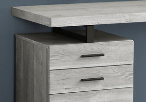 I 7409 Bureau, Bureau À Domicile, Ordinateur Portable, Configuration Gauche, Droite, Tiroirs De Rangement, 48"l, Travail, Métal, Stratifié, Gris, Noir, Contemporain, Moderne - Simple Boutique