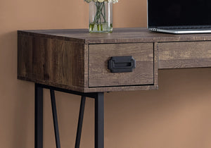 I 7412 Bureau, Bureau À Domicile, Ordinateur Portable, Tiroirs De Rangement, 48"l, Travail, Métal, Stratifié, Brun, Noir, Transitionnel - Simple Boutique
