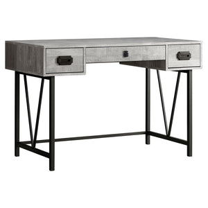 I 7413 Bureau, Bureau À Domicile, Ordinateur Portable, Tiroirs De Rangement, 48"l, Travail, Métal, Stratifié, Gris, Noir, Transitionnel - Simple Boutique