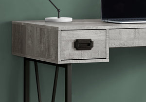 I 7413 Bureau, Bureau À Domicile, Ordinateur Portable, Tiroirs De Rangement, 48"l, Travail, Métal, Stratifié, Gris, Noir, Transitionnel - Simple Boutique