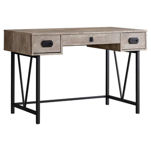 I 7414 Bureau, Bureau À Domicile, Ordinateur Portable, Tiroirs De Rangement, 48"l, Travail, Métal, Stratifié, Beige, Noir, Transitionnel - Simple Boutique