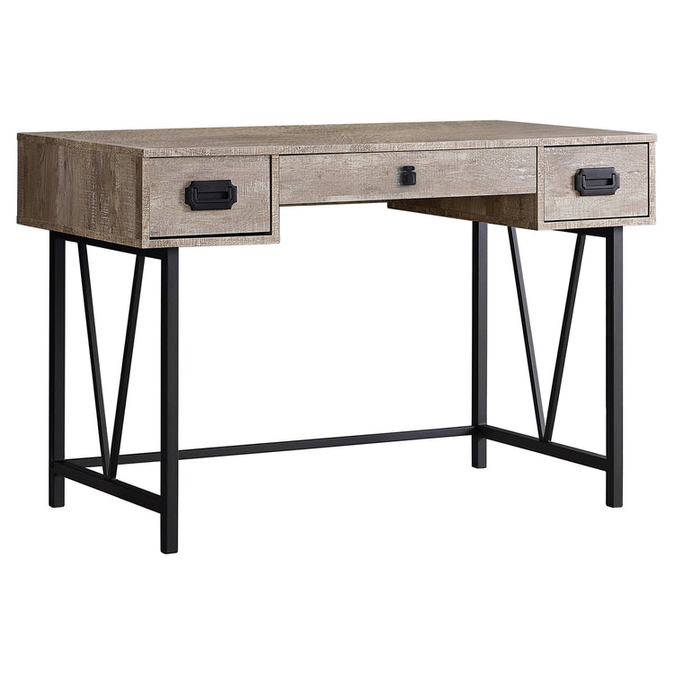 I 7414 Bureau, Bureau À Domicile, Ordinateur Portable, Tiroirs De Rangement, 48"l, Travail, Métal, Stratifié, Beige, Noir, Transitionnel - Simple Boutique