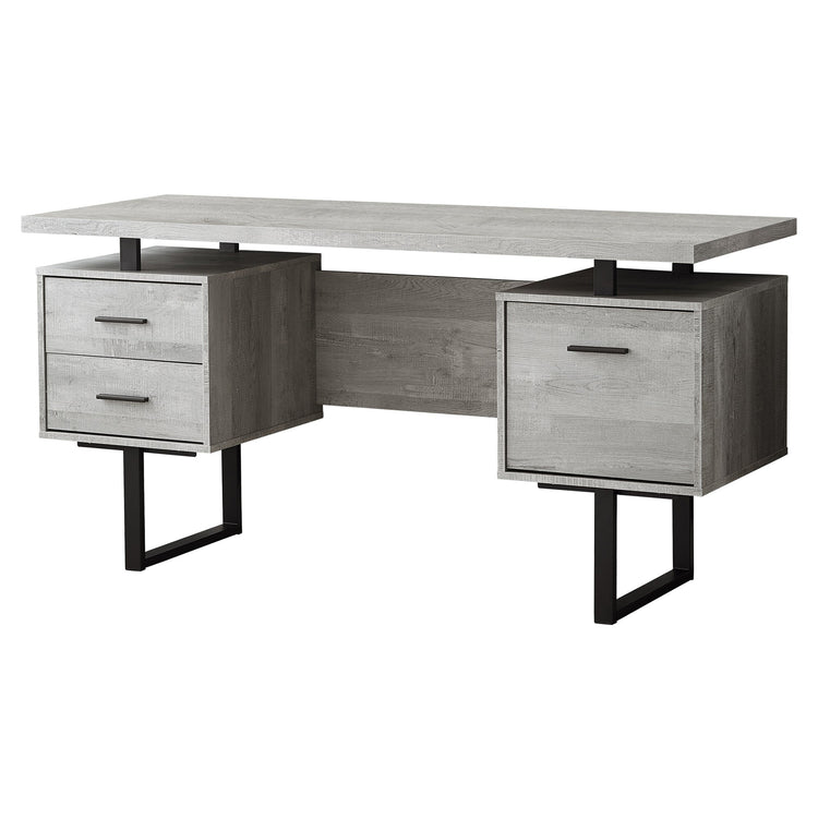 I 7417 Bureau, Bureau À Domicile, Ordinateur Portable, Configuration Gauche, Droite, Tiroirs De Rangement, 60"l, Travail, Métal, Stratifié, Gris, Noir, Contemporain, Moderne - Simple Boutique