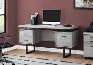 I 7417 Bureau, Bureau À Domicile, Ordinateur Portable, Configuration Gauche, Droite, Tiroirs De Rangement, 60"l, Travail, Métal, Stratifié, Gris, Noir, Contemporain, Moderne - Simple Boutique