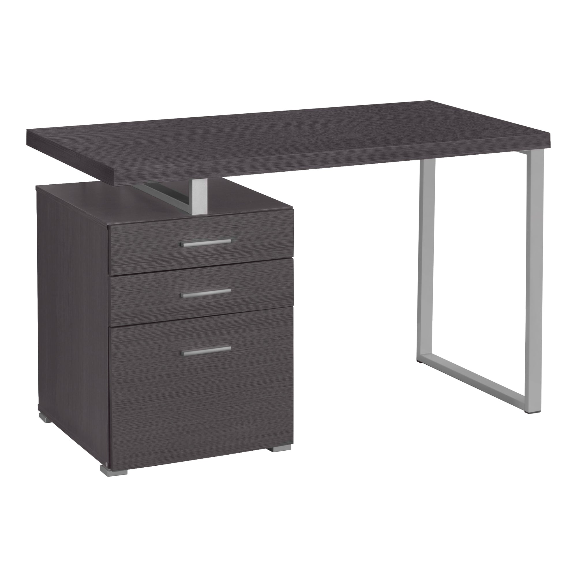 I 7426 Bureau, Bureau À Domicile, Ordinateur Portable, Configuration Gauche, Droite, Tiroirs De Rangement, 48"l, Travail, Métal, Stratifié, Gris, Contemporain, Moderne - Simple Boutique
