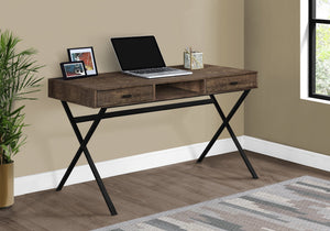 I 7447 Bureau, Bureau À Domicile, Ordinateur Portable, Tiroirs De Rangement, 48"l, Travail, Métal, Stratifié, Brun, Noir, Contemporain, Moderne - Simple Boutique