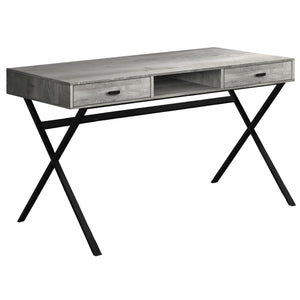 I 7448 Bureau, Bureau À Domicile, Ordinateur Portable, Tiroirs De Rangement, 48"l, Travail, Métal, Stratifié, Gris, Noir, Contemporain, Moderne - Simple Boutique