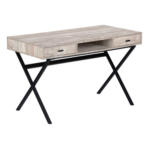 I 7449 Bureau, Bureau À Domicile, Ordinateur Portable, Tiroirs De Rangement, 48"l, Travail, Métal, Stratifié, Beige, Noir, Contemporain, Moderne - Simple Boutique