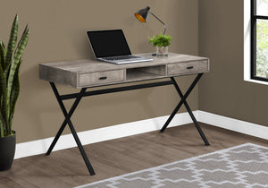 I 7449 Bureau, Bureau À Domicile, Ordinateur Portable, Tiroirs De Rangement, 48"l, Travail, Métal, Stratifié, Beige, Noir, Contemporain, Moderne - Simple Boutique