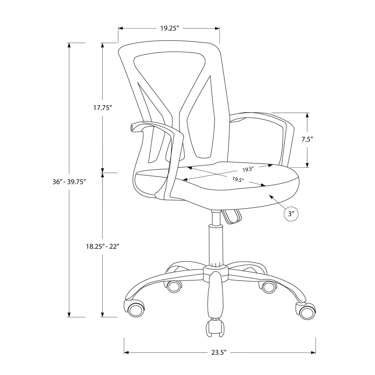 I 7462 Chaise De Bureau, Hauteur Ajustable, Pivotant, Ergonomique, Appuis-bras, Bureau, Travail, Métal, En Tissu, Blanc, Chrome, Contemporain, Moderne - Simple Boutique