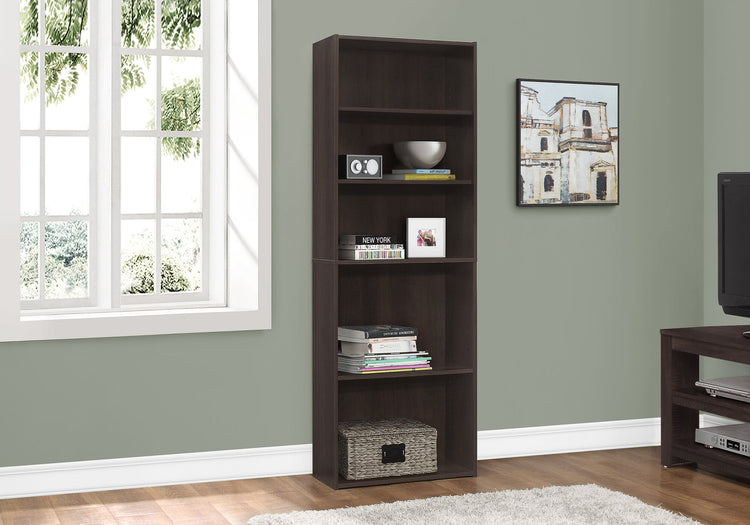 I 7467 Étagère À Livres, Étagère, 6 Niveaux, 72"h, Bureau, Chambre À Coucher, Stratifié, Brun, Transitionnel - Simple Boutique