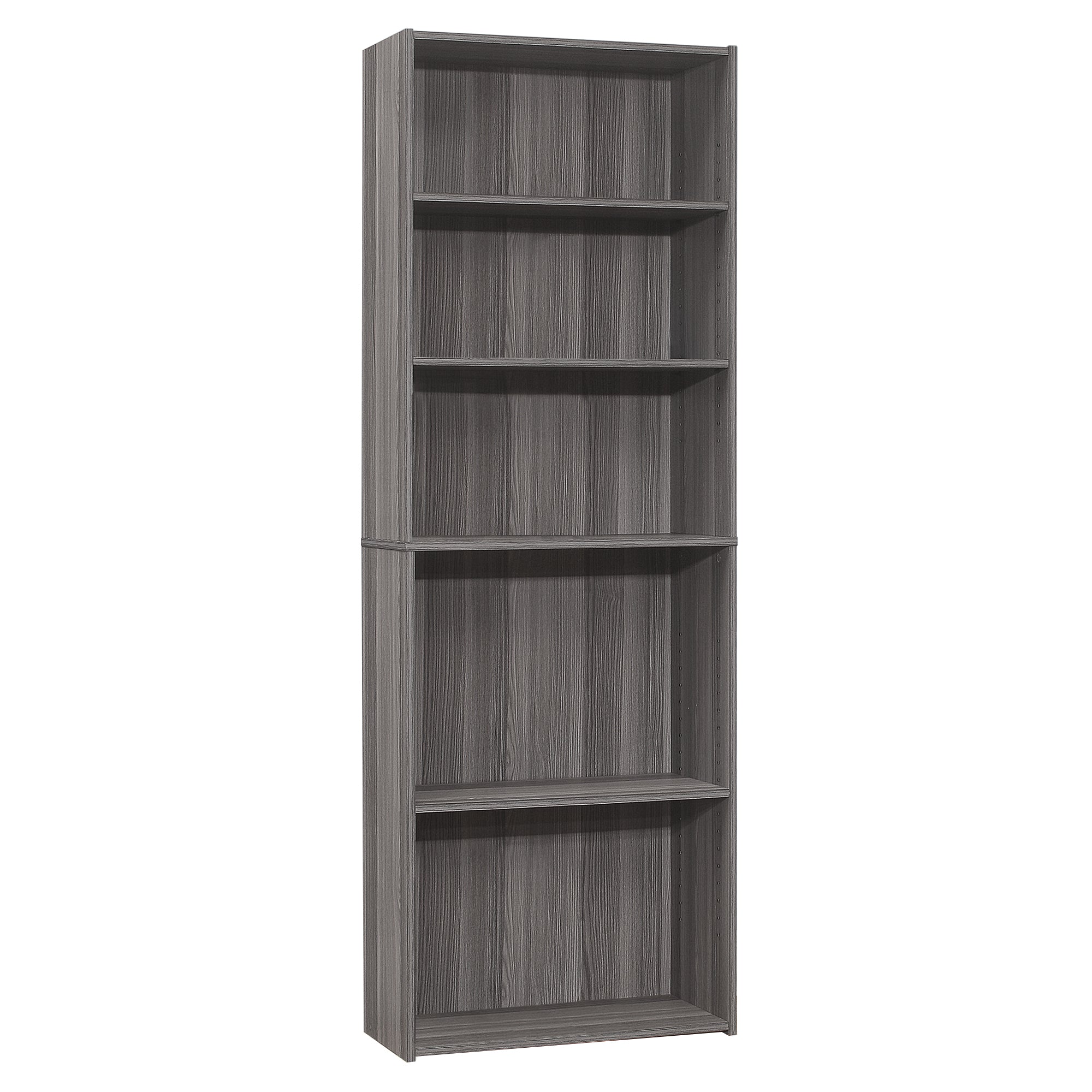 I 7469 Étagère À Livres, Étagère, 6 Niveaux, 72"h, Bureau, Chambre À Coucher, Stratifié, Gris, Transitionnel - Simple Boutique
