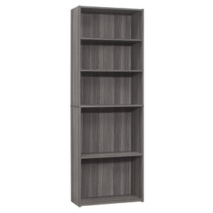 I 7469 Étagère À Livres, Étagère, 6 Niveaux, 72"h, Bureau, Chambre À Coucher, Stratifié, Gris, Transitionnel - Simple Boutique